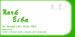 mark biba business card